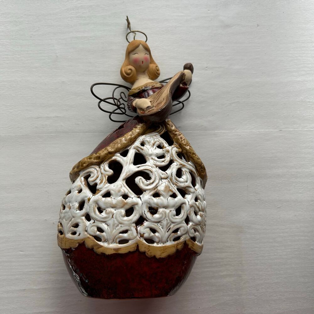 Brighten The Season 9" Ceramic Angel Votive Holder